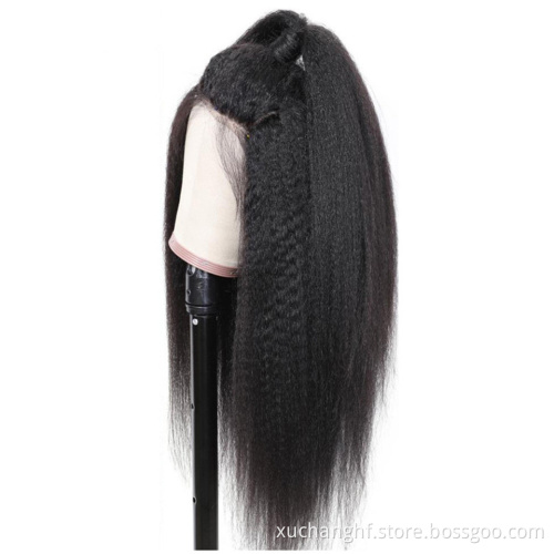 Cheap Human Hair Lace Front Wig With Baby Hair Pre Plucked Full HD Closure Lace Frontal Wig Raw Indian Virgin Hair Yaki Straight